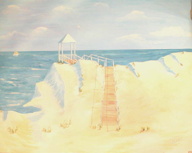 #1146 The Beach 60"x48" $450.00 +S&H on sign board