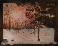  # 1009 Winter Sunrise                  Watercolor 24x30    $175.00 +S&H