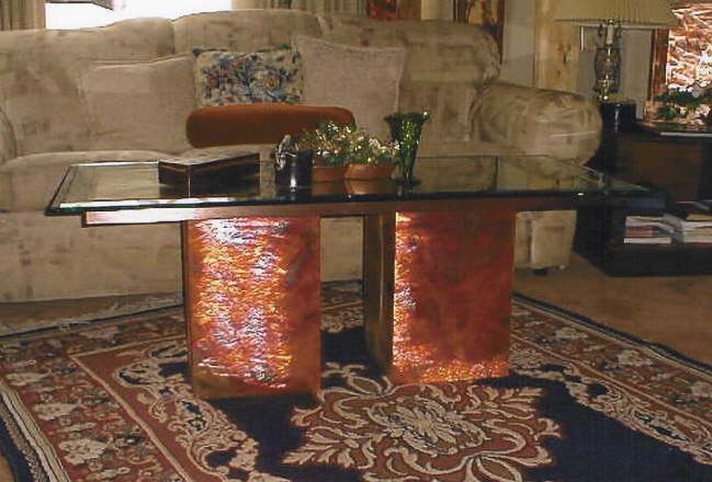 # 40009 Copper Coffee Table 54x24x22